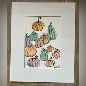 Colorful Pumpkins | Watercolor and Ink